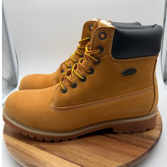 Lugz Convoy Men's Size 10 1/2 Wheat Faux Fur Lined Work Boots New 0168